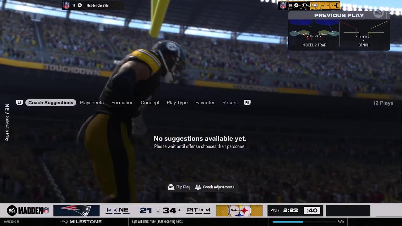 Pats  @  Steelers