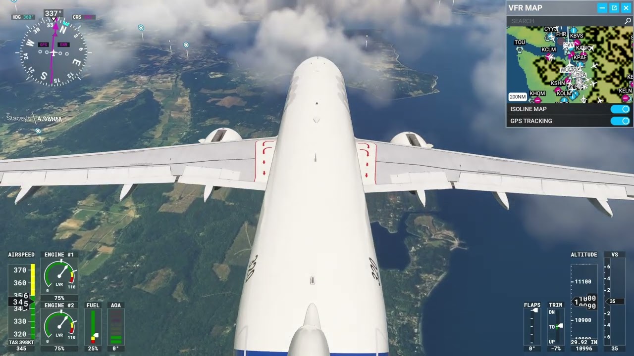 MSFS 2020 A320 from Seattle to Vancouver (IFR Practice 9070XT)