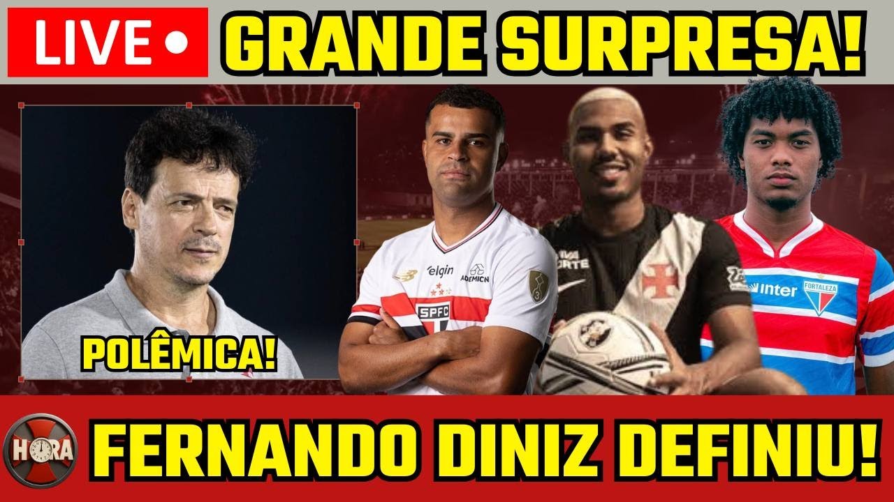 ATENÇÃO!! DINIZ TOMOU A DECISÃO!! SURPRESA PARA A TORCIDA!!