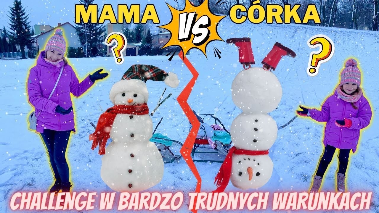 Która z nas ulepi ładniejszego bałwana wygrywa☃️❄️ Zimowy challenge Mama VS Córka💖
