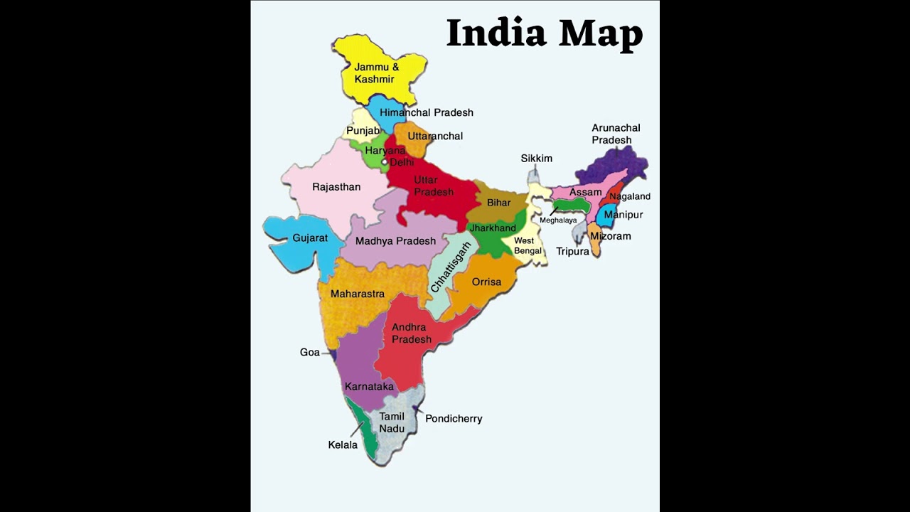 India Map Showing All States in India ! Map of India