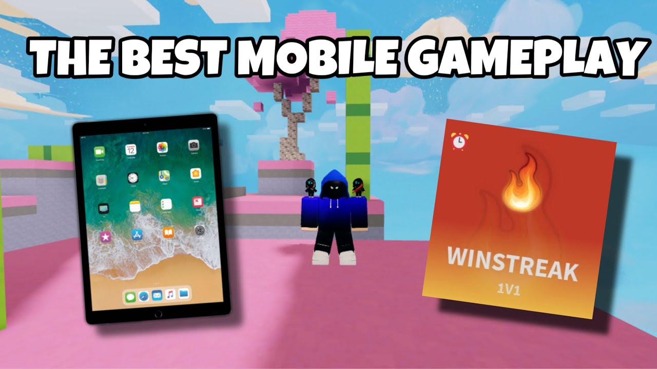 The BEST 1v1 Winstreak Mobile Gameplay EVER.. (Roblox Bedwars)