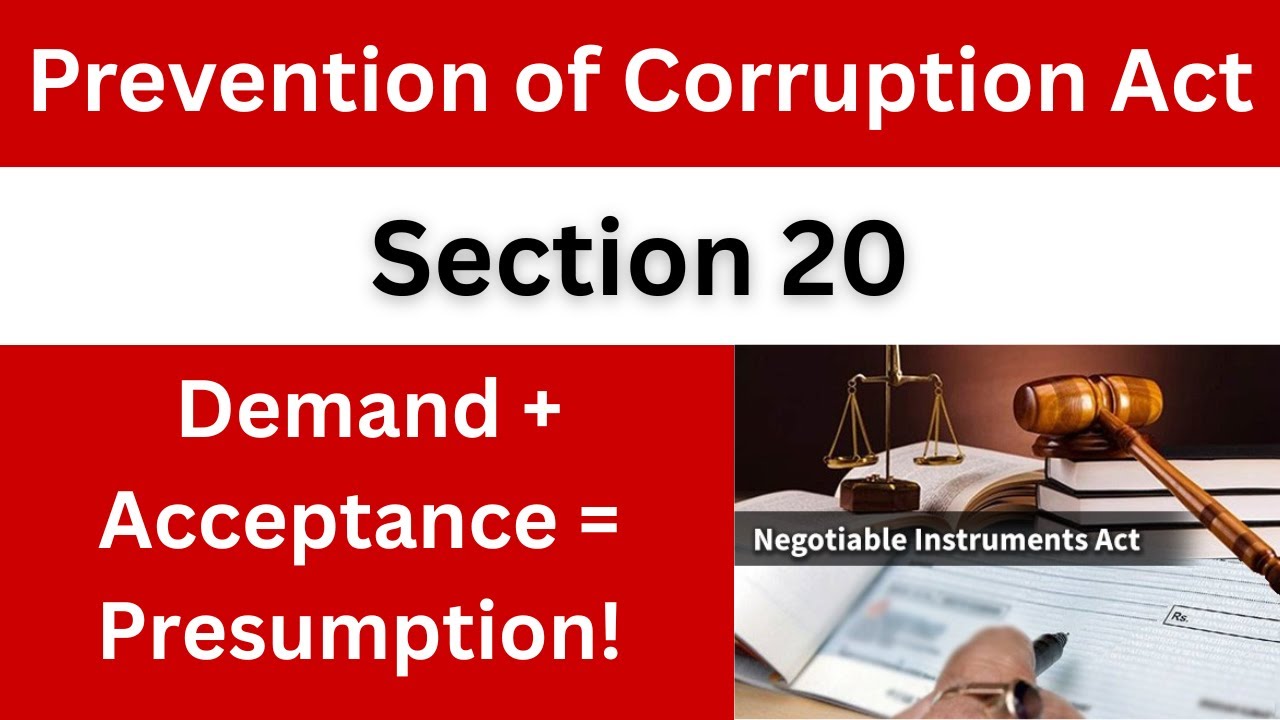 💼 Section 20 – Presumption of Guilt in Bribery Cases | Prevention of Corruption Act Explained