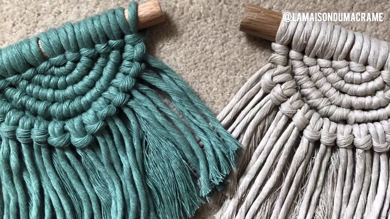 Semi- lunar / semi circular mini macrame wall hanging tutorial.