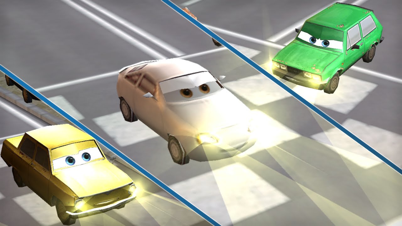 Playable Background Character + Hugo and Trunkov in Attack Mode - Cars 2: The Video Game (PSP)