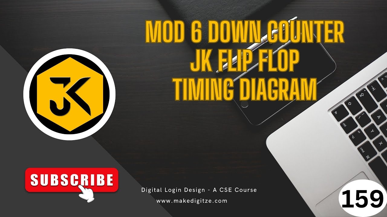 159| DLD | Mod 6 Down Counter using JK Flip-Flop | Timing Diagram | Modulo 6 Down Counter #gate #dld