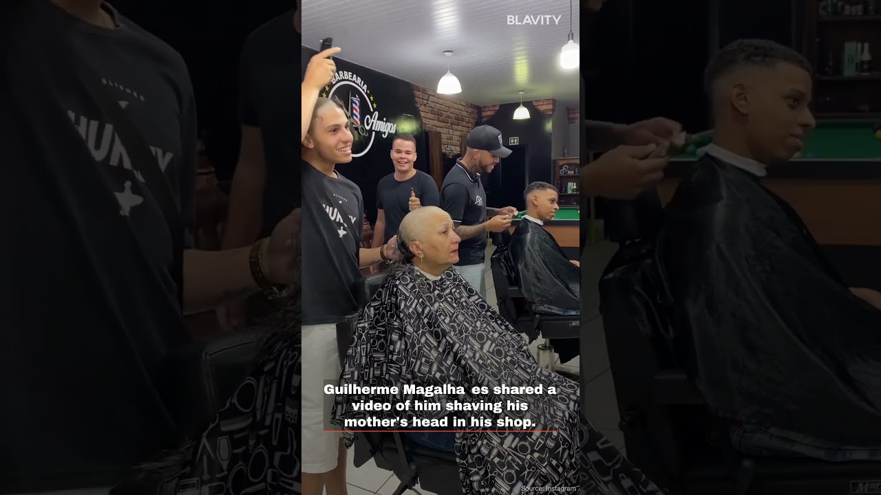 A Barber & Colleagues Shave Their Heads With Mom After Cancer Diagnosis | Blavity #Shorts