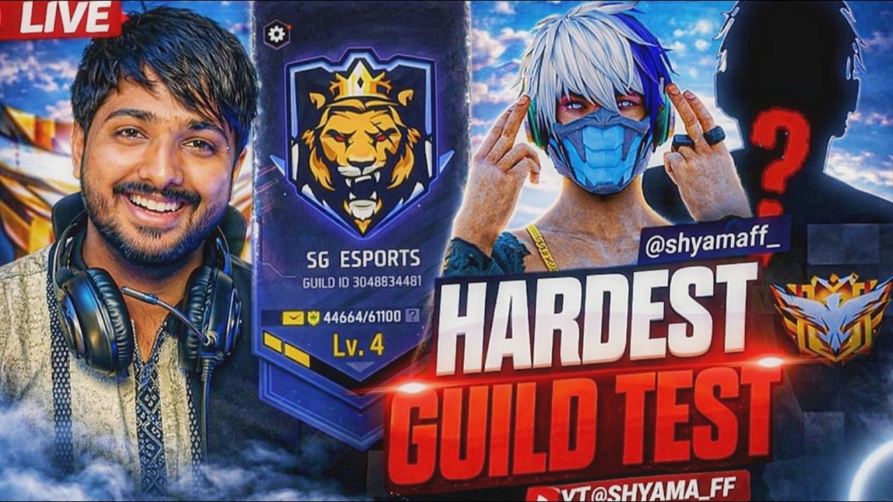 🔴[ LIVE ]  HARDEST GUILD TEST EVER 🤯😱 ARE YOU READY ? D 2 #gaming #freefire #shortslive  #gyangaming