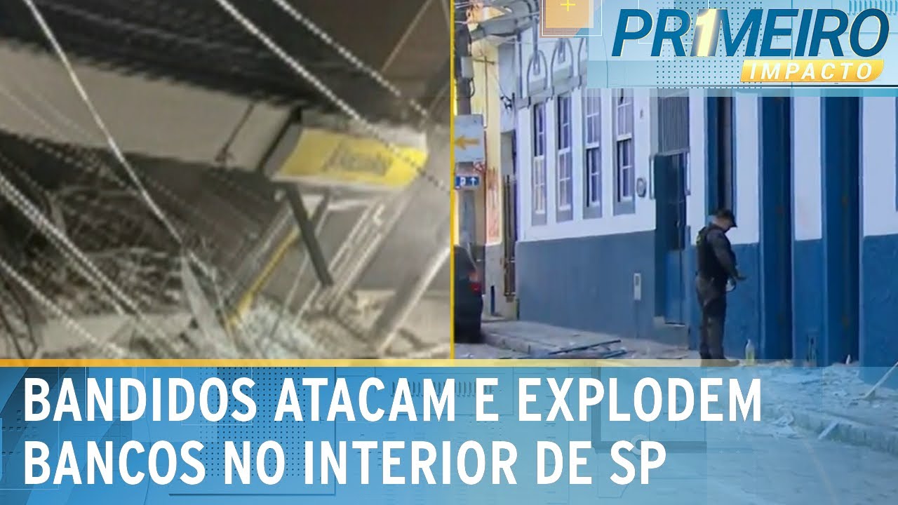 Quadrilha explode agências bancárias no interior de São Paulo | Primeiro Impacto (30/11/23)