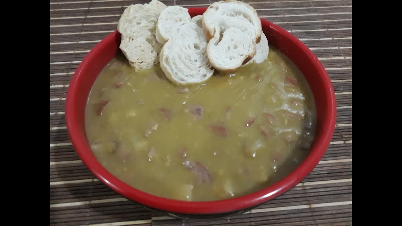 Caldo de Ervilha com Bacon e Calabresa - Super Cremoso