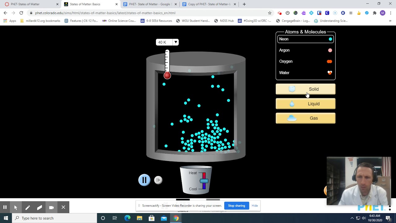 PhET- States of Matter (part 1)