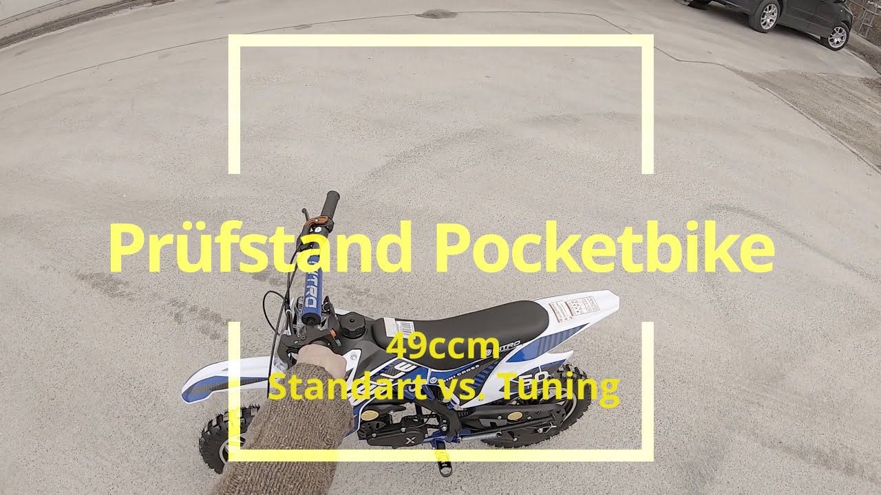 Pocketbike Prüfstand standart KXD 708 vs  Sport Nitro Gazelle Deluxe 49ccm Dirtbike Mini cross