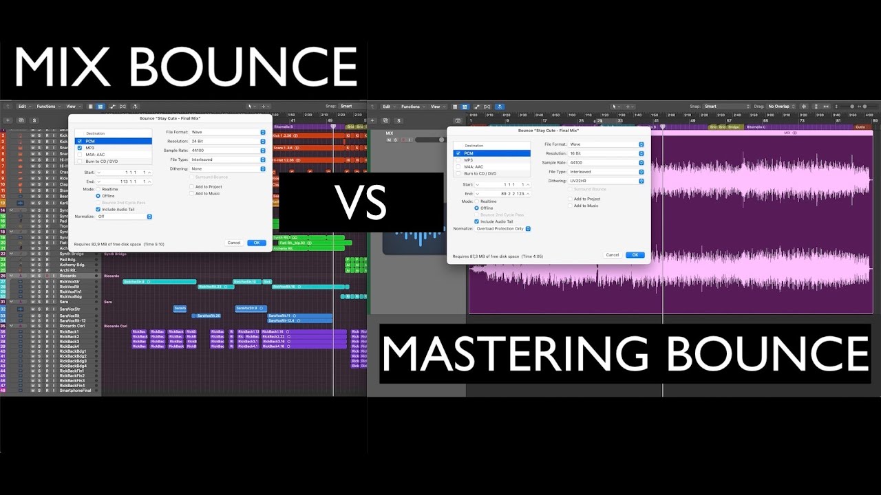 LOGIC PRO - MIX BOUNCE VS MASTERING BOUNCE
