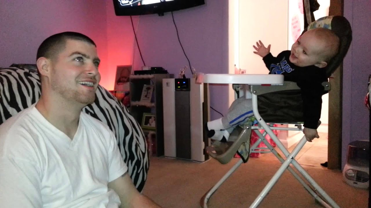 baby laughing at dad hiccuping