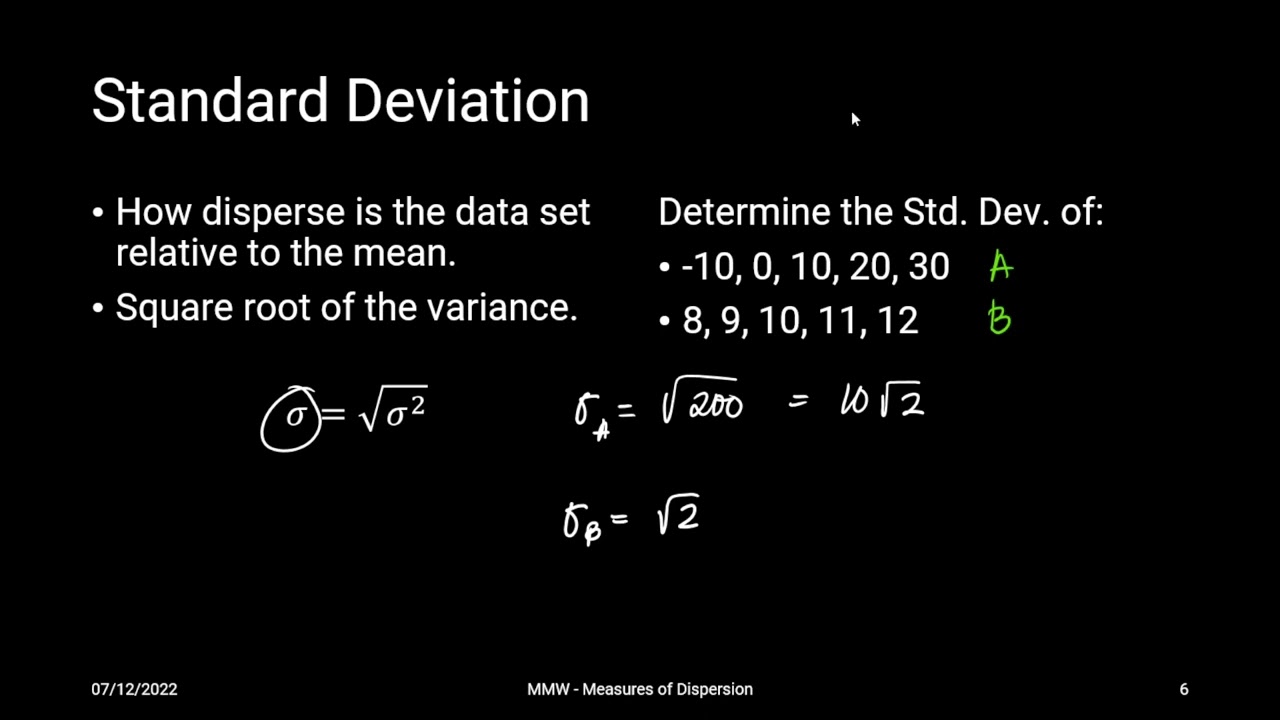 Measures of Dispersion