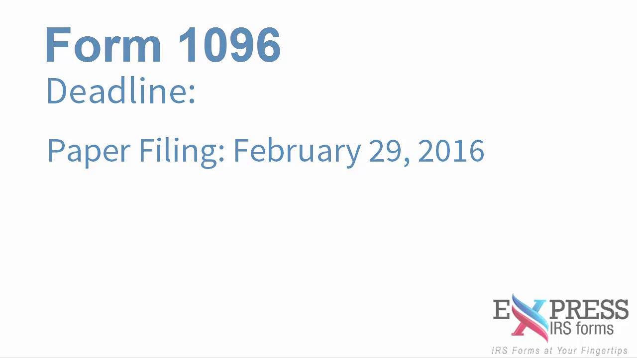 Form 1096 - Annual Summary and Transmittal Return