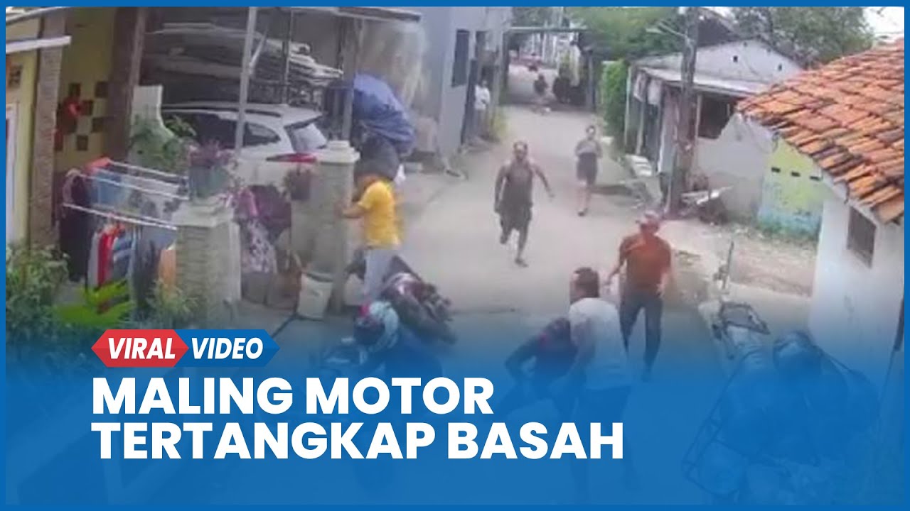 Detik-detik Maling Motor di Bekasi Tertangkap Basah Jadi Bulan bulanan Warga​