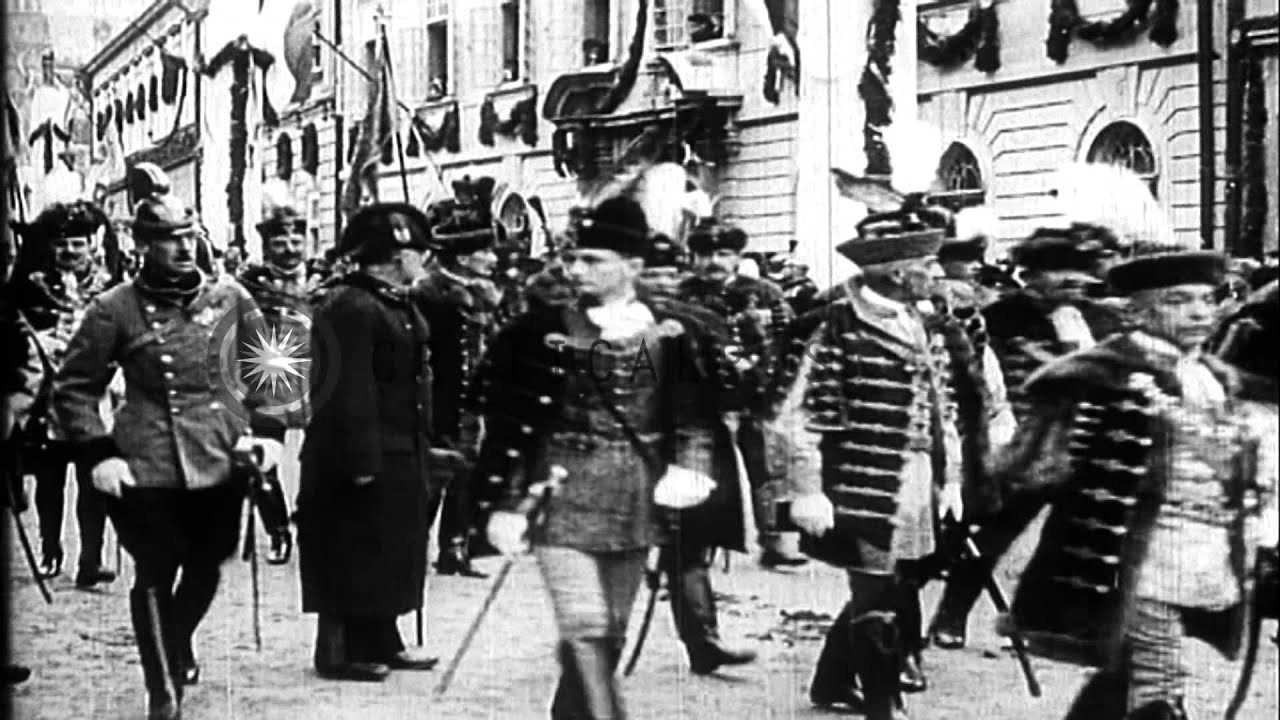 Coronation parade for Emperor Karl I of Austria,  being crowned Karl IV of Hungar...HD Stock Footage