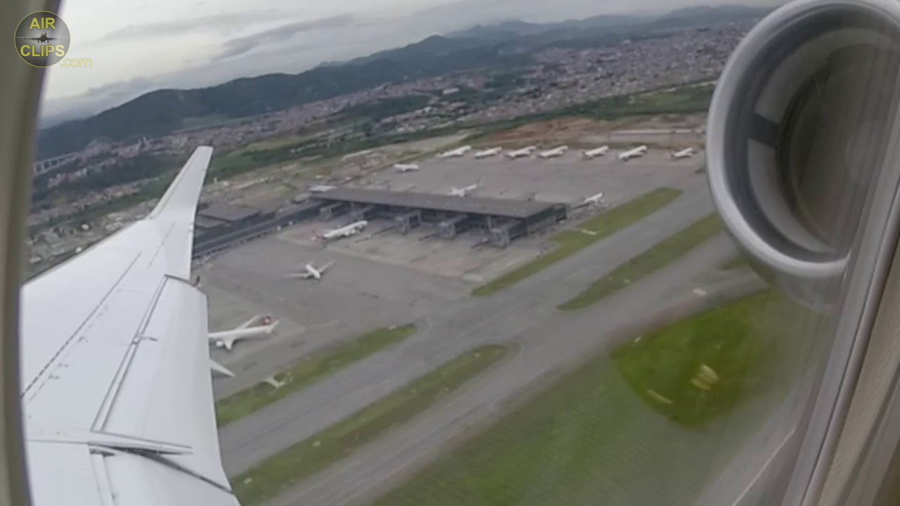 Powerful TakeOff with great Sao Paulo GRU airport views from Falcon 7X Private Jet!  [AirClips]