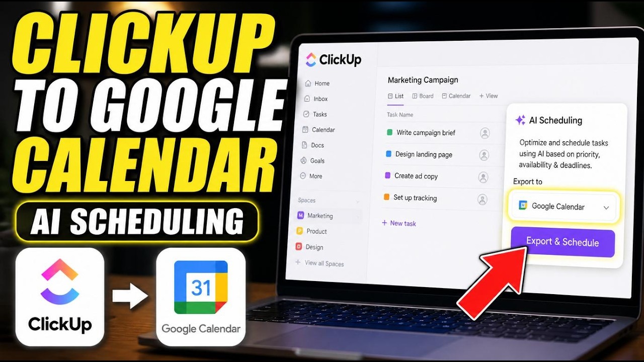 How to withdraw tasks from ClickUp into Google Calendar with AI scheduling - Step By Step