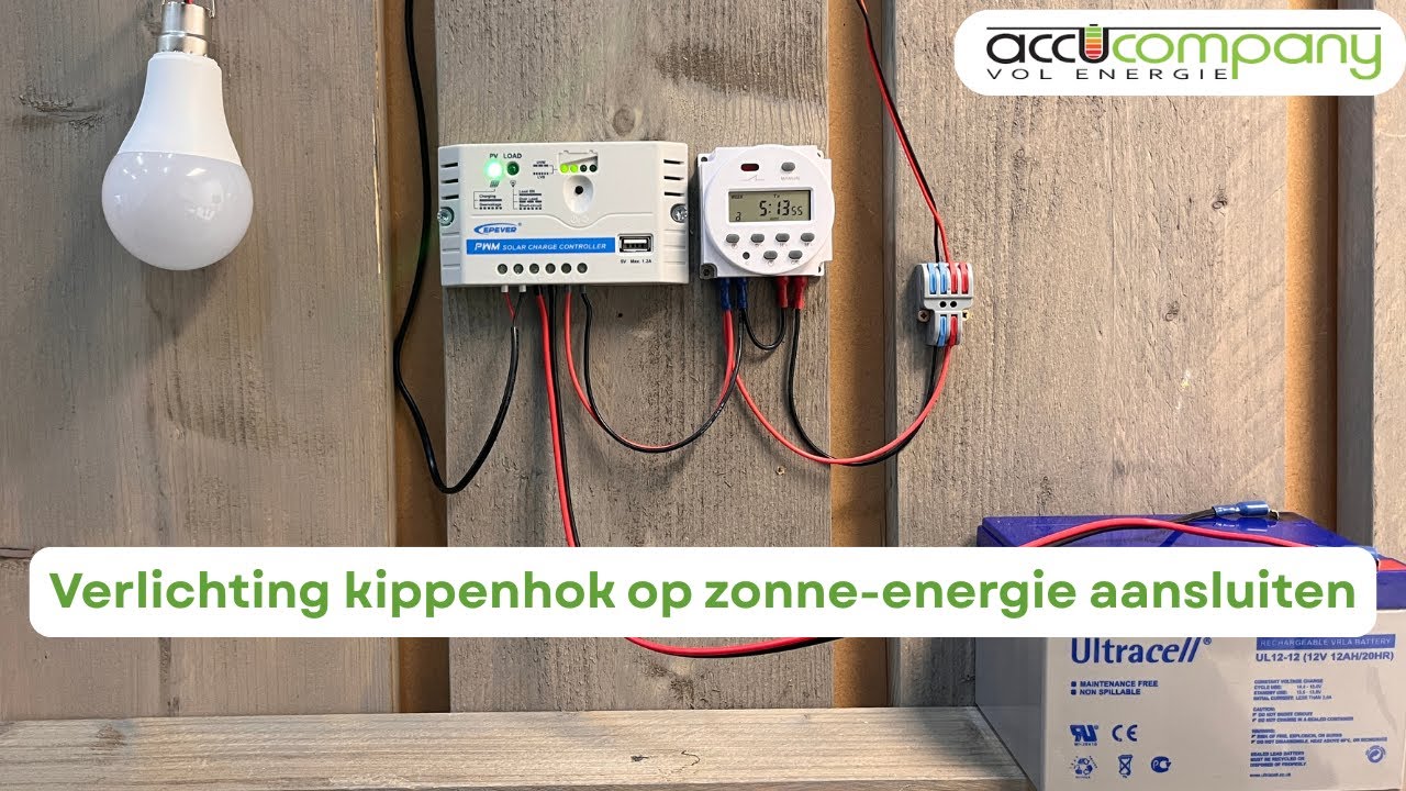 Verlichting kippenhok op zonne-energie aansluiten | AccuCompany