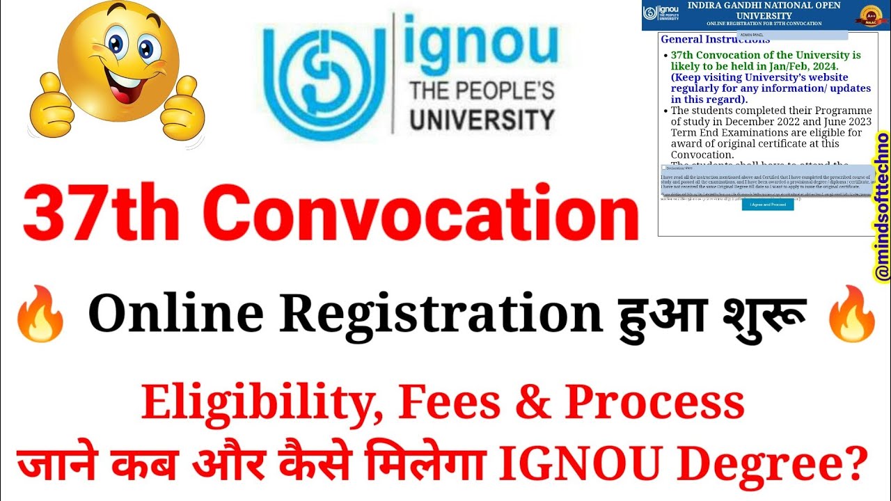 IGNOU 37th Convocation Portal Open 🔥 Eligibility, Fees & Process | Degree Convocation full Details