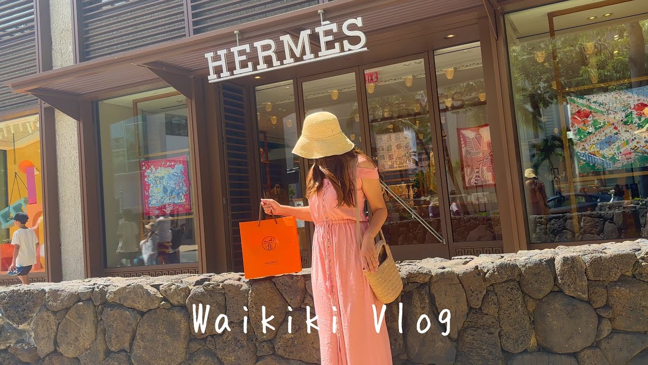 【ハワイ女子Vlog】エルメスワイキキ店で一目惚れサンダルを買うの巻。