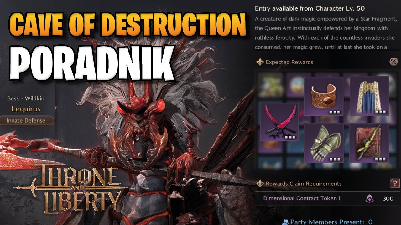 Cave of Destruction Dungeon PORADNIK Throne and Liberty PL