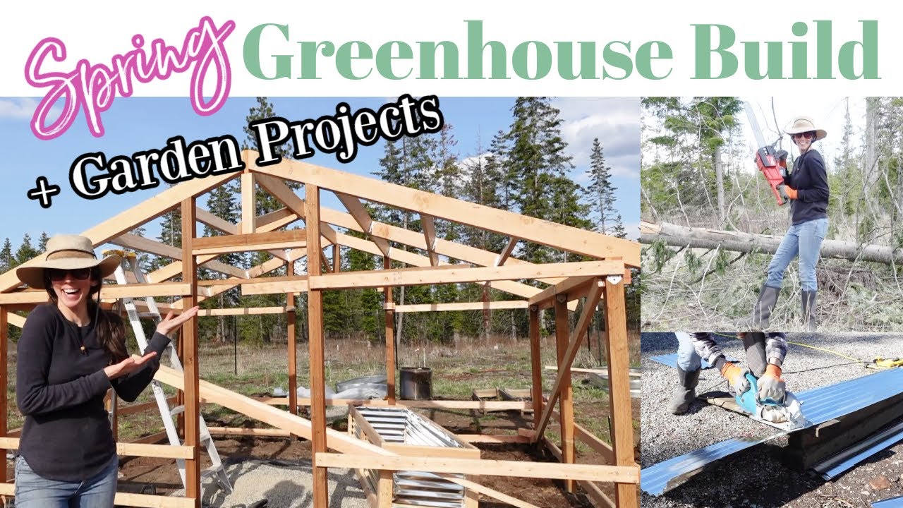 Spring Outdoor DIY Projects / DIY Greenhouse Build, Metal Raised Beds Planting & Storm Cleanup