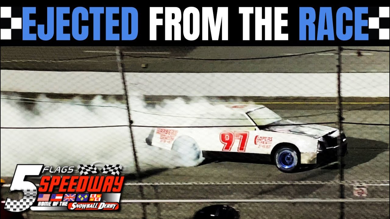Street Stock Does Burnouts After Getting Black Flagged, Gets Ejected From the Track  at Five Flags