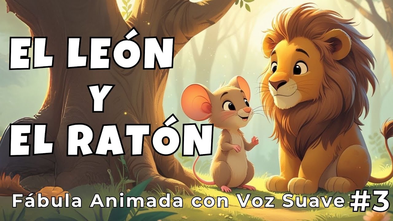 El León y el Ratón 🦁🐭 | Fábula Infantil Animada con Enseñanza y Voz Suave