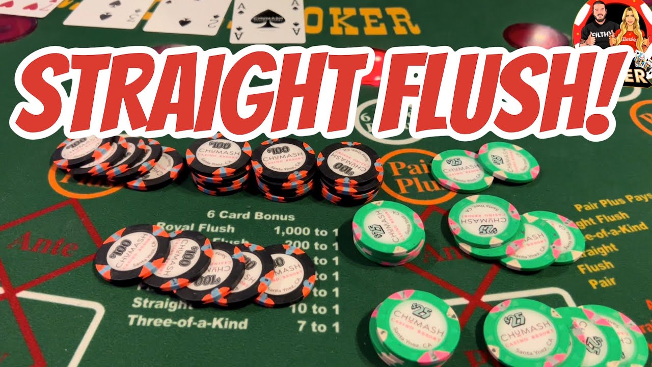 STRAIGHT FLUSH MAX BET 3 CARD POKER!