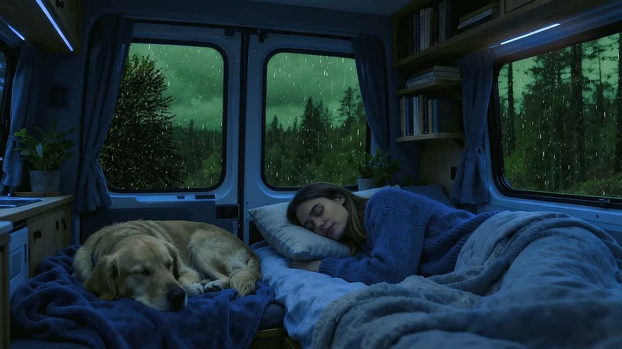 Rain on Windshield at Night – 3 Hour Sleep Loop