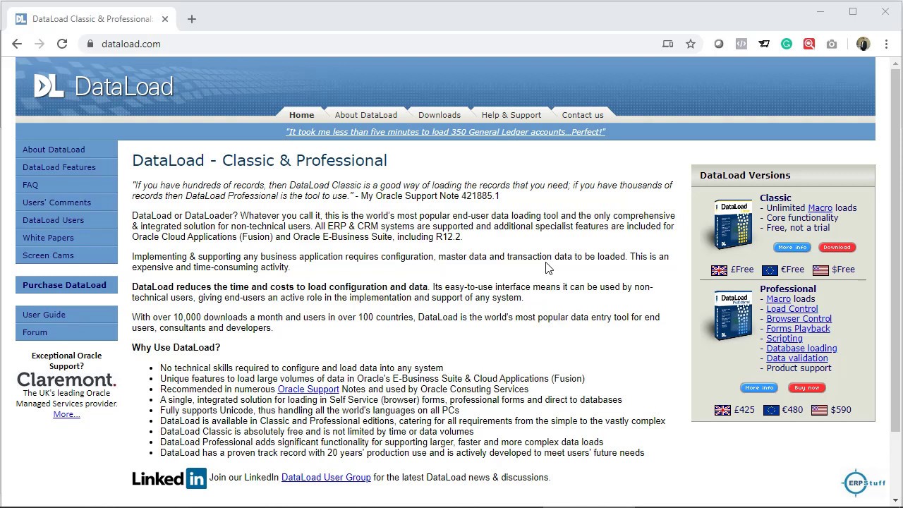 Data Loader to Load data in Oracle EBS R12, 11i,  Siebel,  SAP, PeopleSoft, JDE, Dynamics etc