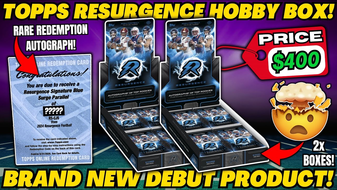 *INCREDIBLE PULLS!🤯 2024 TOPPS RESURGENCE FOOTBALL HOBBY BOX REVIEW!🏈