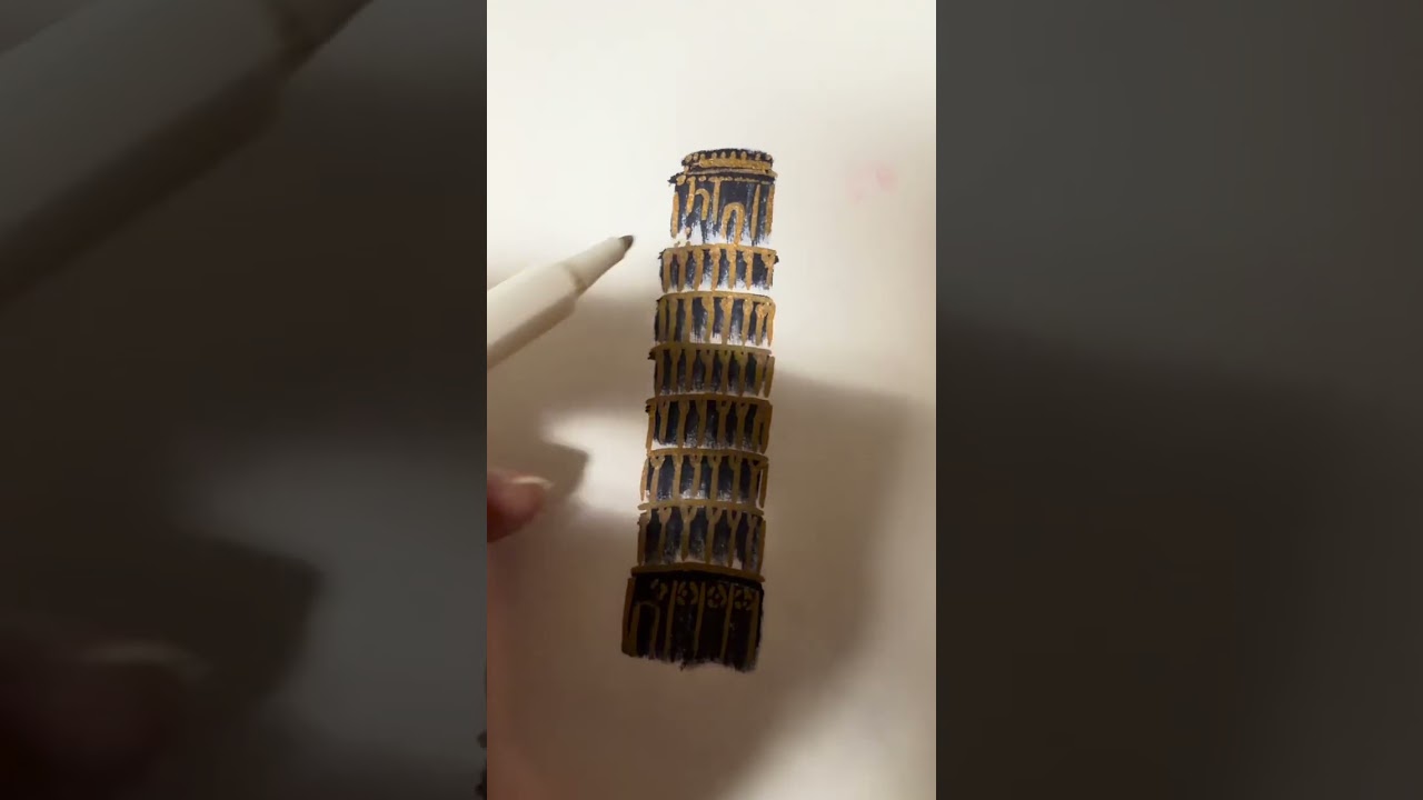 How to draw Pisa tower #pendrawing #artdrawing #art #artandcraft #sketch #art #painting