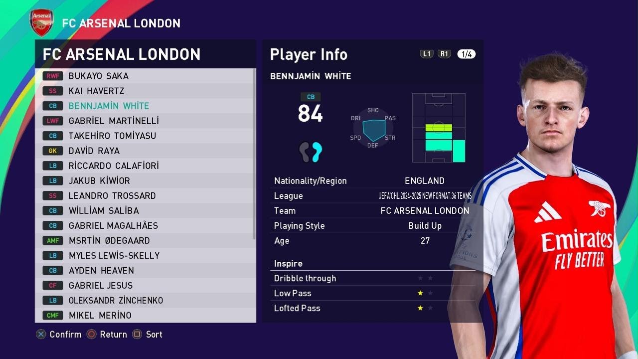 ARSENAL FC BASE COPY PES 21 SEASSON 24-25