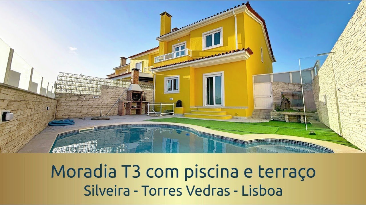 Moradia geminada T3 com piscina, terraço e garagem na Silveira, Torres Vedras, Lisboa
