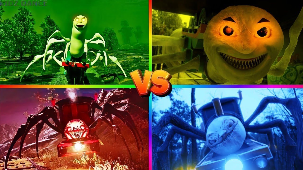 CHOO CHOO CHARLES EXE 🆚 TRAIN THOMAS EXE 🆚 CURSED THOMAS MONSTER ❄️TILES HOP