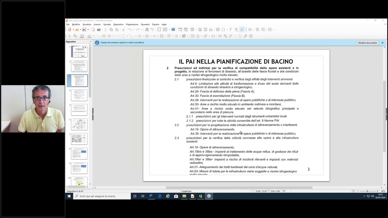 Webinar acqua e territorio: Il Piano di Assetto Idrogeologico. Ricadute per gli enti locali.