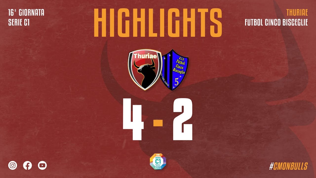 HIGHLIGHTS THURIAE - FUTBOL CINCO BISCEGLIE | SERIE C1- PUGLIA 2024/25