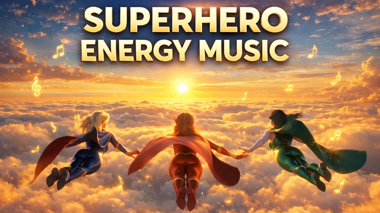 5 HOURS Superhero Sky Flight ☁️ Energetic Jazz & Funk | Uplifting Groove for Work, Study & Focus