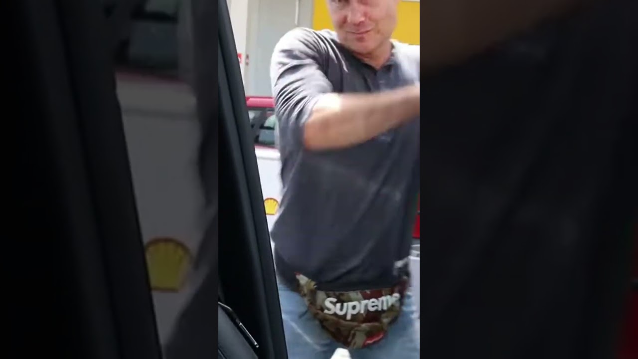 crazy husband dancing at gas station #travel #crazy #family #vlog #dance