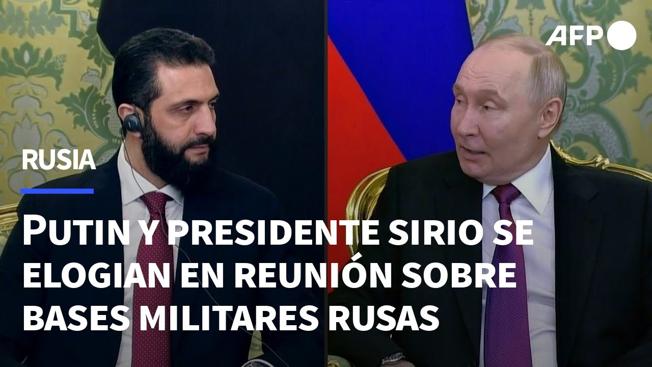 Presidente sirio y Putin intercambian elogios en reunión sobre bases militares rusas | AFP