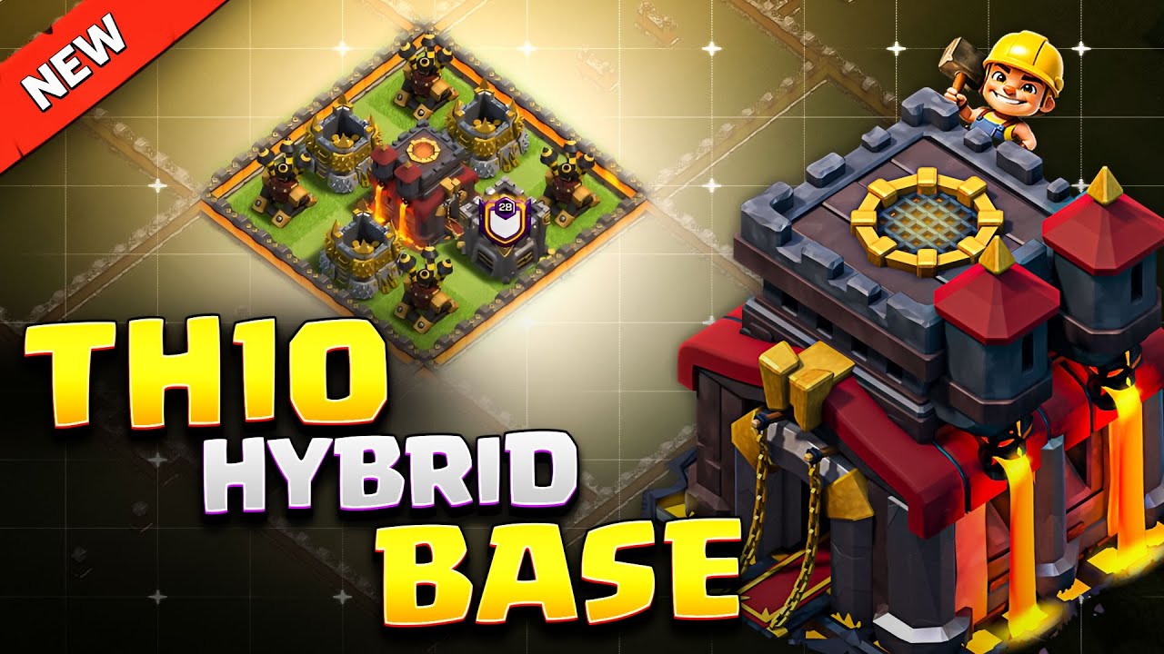 TOXIC High DPS Setup That WIPES OUT Entire Army 😱 Best TH10 Hybrid (Trophy/Farm) Base Link