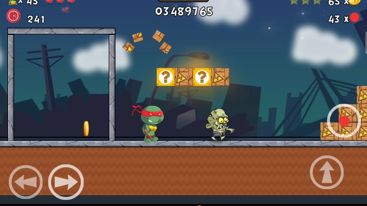Part 1 turtles  vs Zombies on my taplit