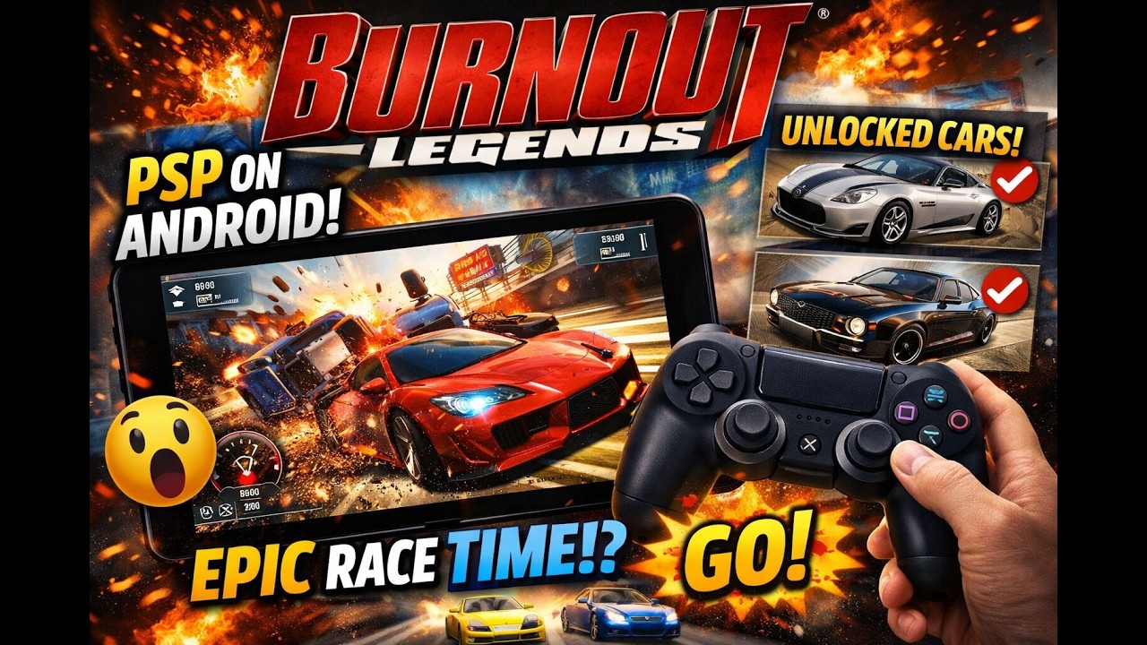 🔥 Burnout Legends PSP on Android?! Unlocking Cars & Epic Races! 🎮