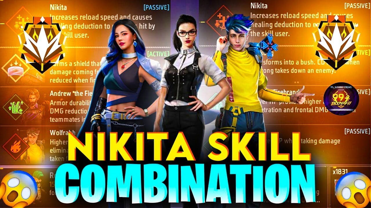 NIKITA (BEST COMBINATION) || NIKITA CHARACTER COMBINATION || CS RANK BEST CHARACTER COMBINATION