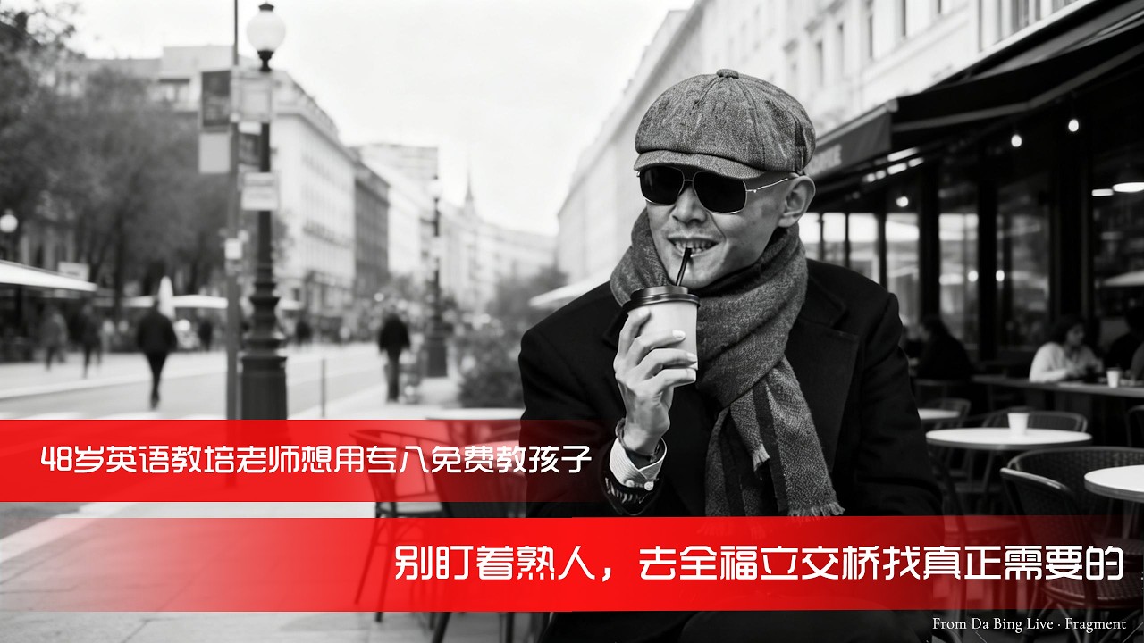 48岁英语教培老师想用专八免费教孩子？大冰：别盯着熟人，去全福立交桥找真正需要的