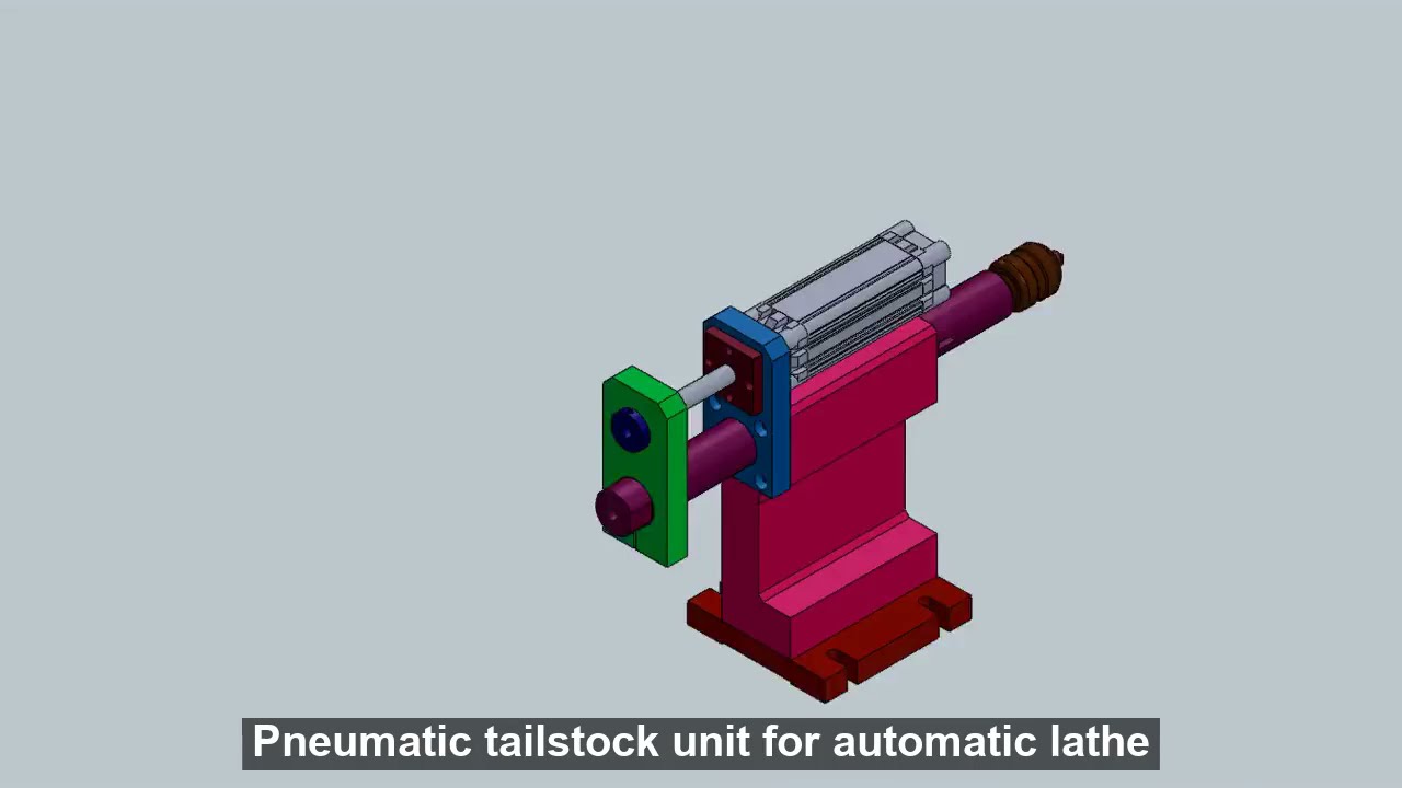 Pneumatic tailstock unit for automatic lathe